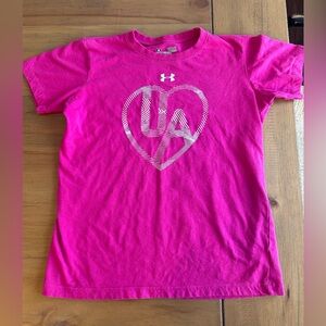 Under Armour Kids Magenta Heart Tee
